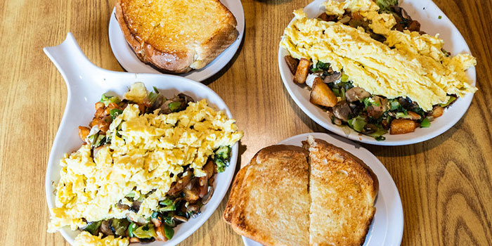 Hot breakfast skillets with eggs, toast and more from the Place in Glendale, AZ