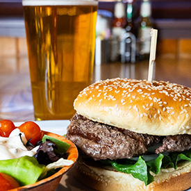 Burger, salad and beer from the Place in Glendale AZ, a great place for lunch.